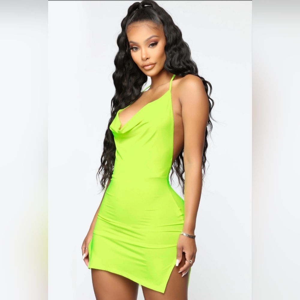 Neon Yellow Mini Dress